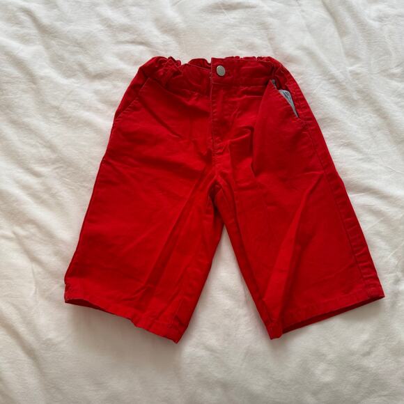 Jacadi Paris Bright Red Chino Shorts Adjustable Waist Size 8 - Picture 1 of 4
